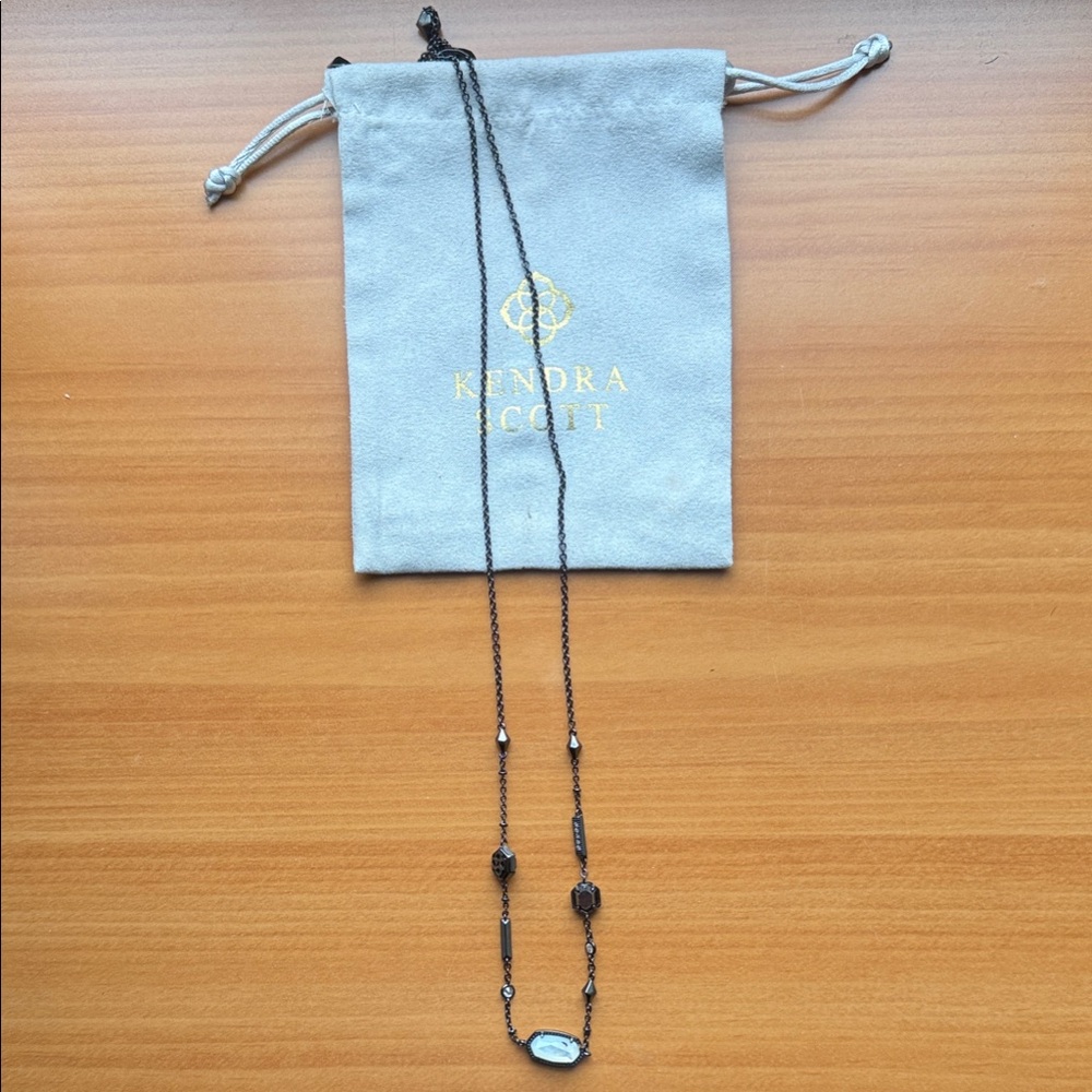 Kendra Scott Gunmetal Black and White Necklace